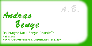 andras benye business card